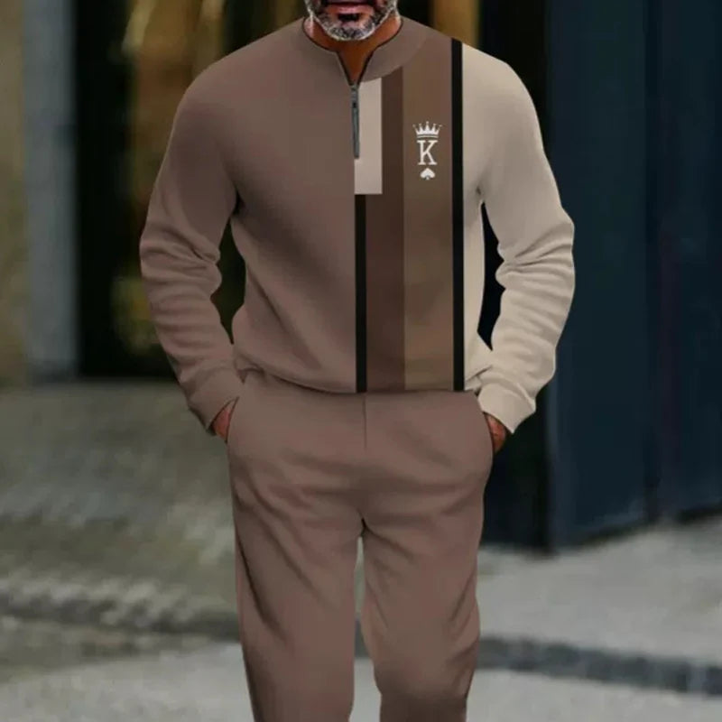 Men's graphic print set – sweater and trousers