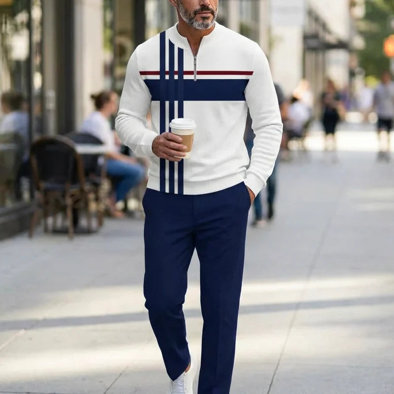 Men's graphic print set – sweater and trousers