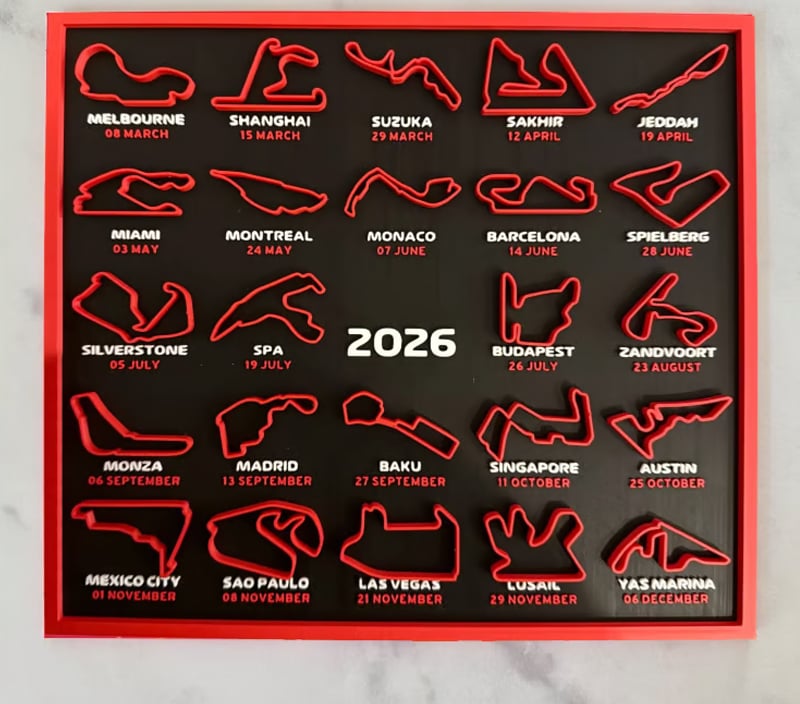 🏎️LAST DAY OF SALE – 49% OFF📅Formula 1 calendar 2026 F1