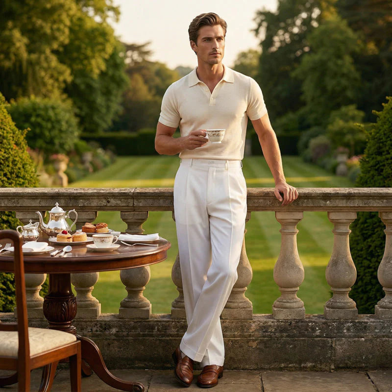 Men’s Casual Pleated Wide-Leg Pants – Breathable Polyester, Modern Silhouette & Functional Pockets 👖✨