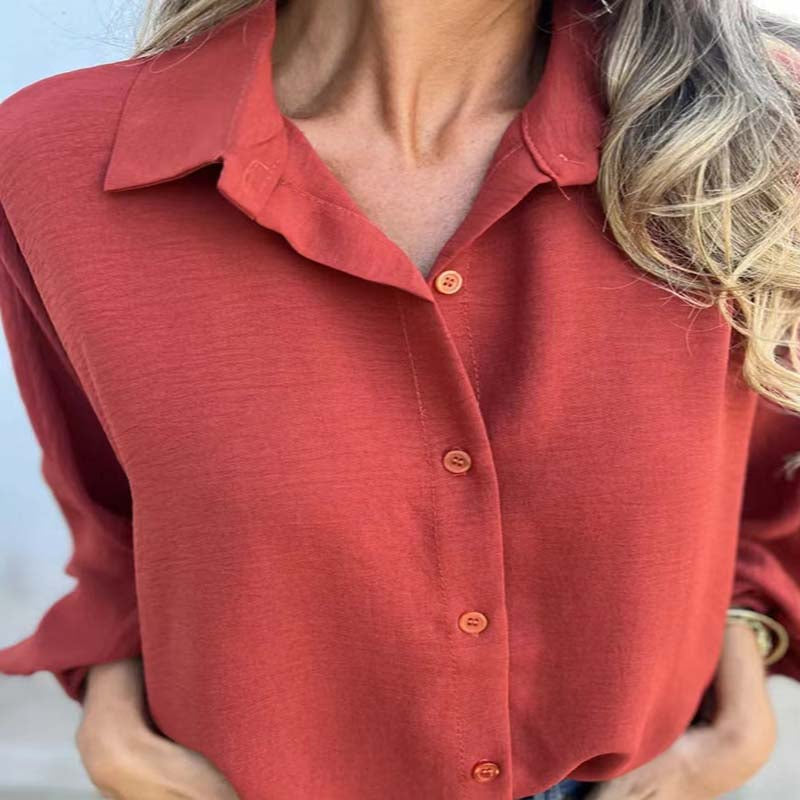 🥰New discounted price🥰Women's elegant solid color buttoned shirt