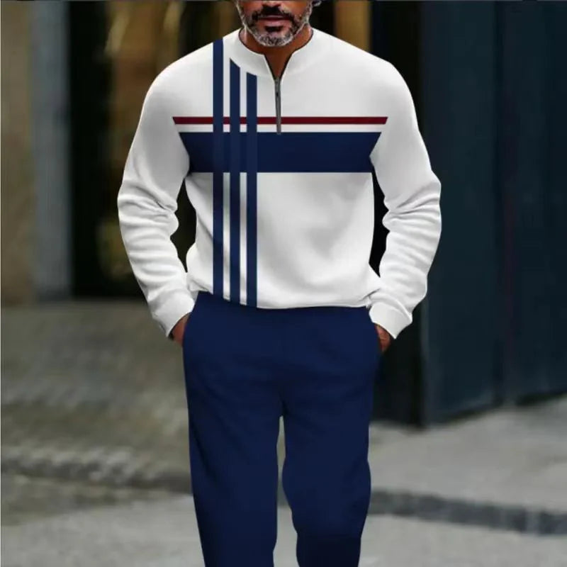 Men's graphic print set – sweater and trousers