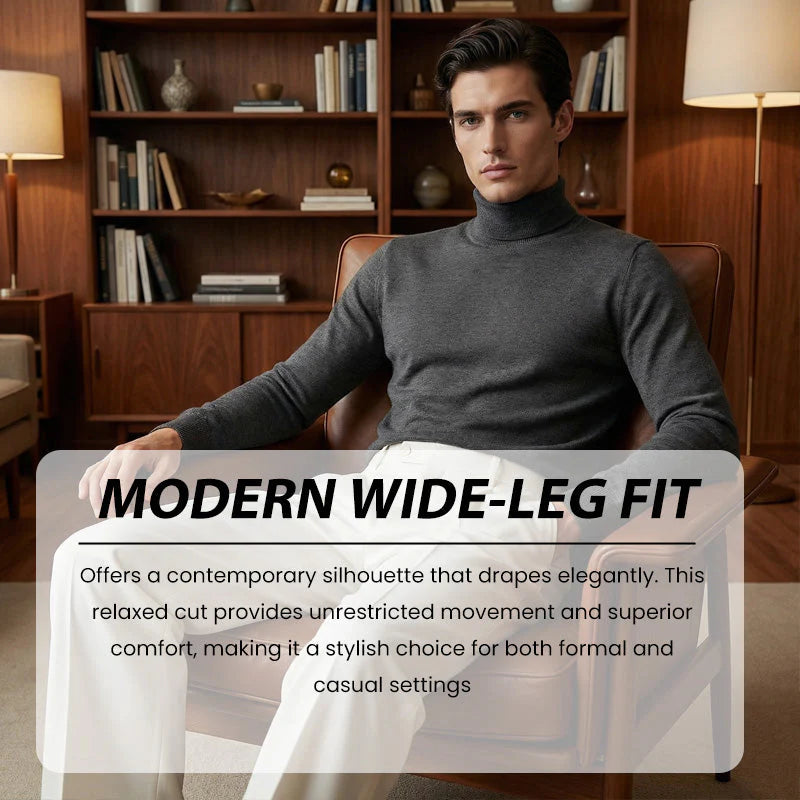 Men’s Casual Pleated Wide-Leg Pants – Breathable Polyester, Modern Silhouette & Functional Pockets 👖✨