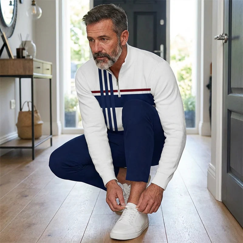 Men's graphic print set – sweater and trousers