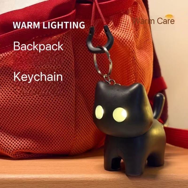 🌙 Black cat night light keyring