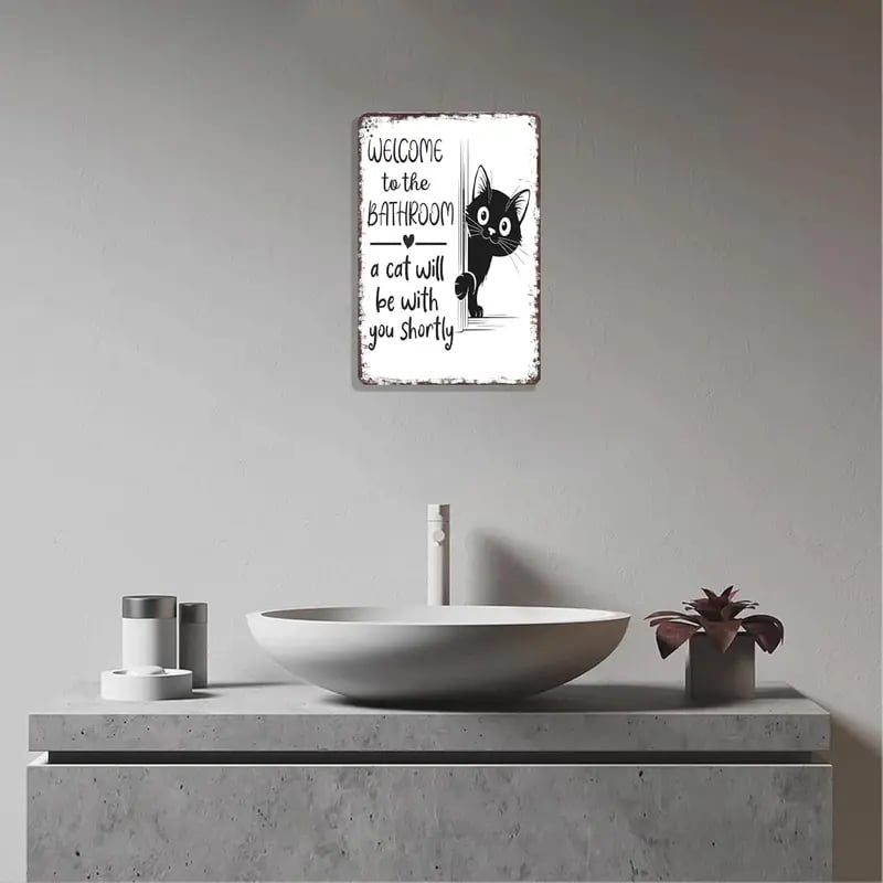 🔥Last day 49% discount – Vintage black and white cat wall art