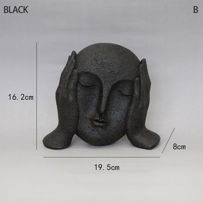 🗿 "Three Nos" Human-Face Home Decor Ornament