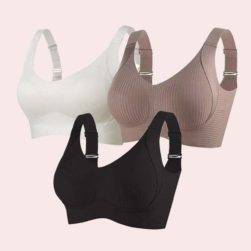 🎁Ribbed push-up bra with adjustable underwires for women