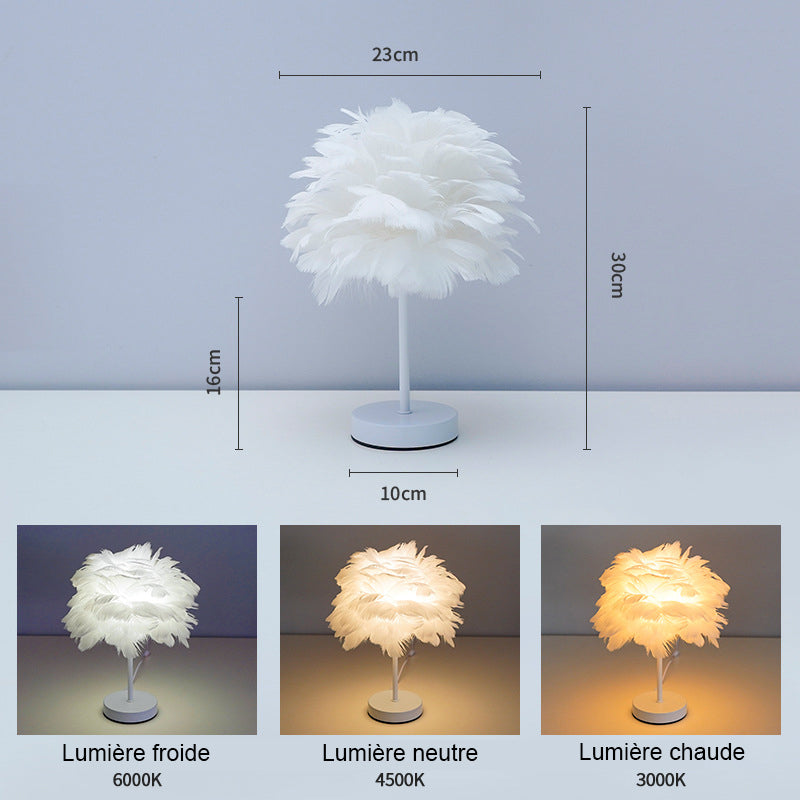 Nordic-Style Decorative "Plume" Table Lamp for the Bedroom
