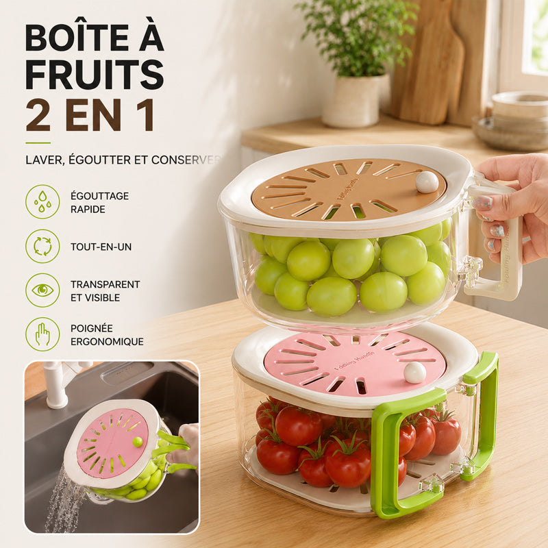 2-in-1 Multifunctional Telescopic Drainage Basket for Fruits and Vegetables