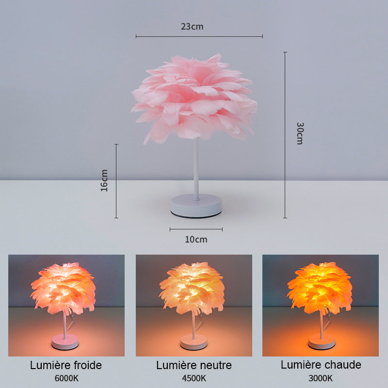 Nordic-Style Decorative "Plume" Table Lamp for the Bedroom