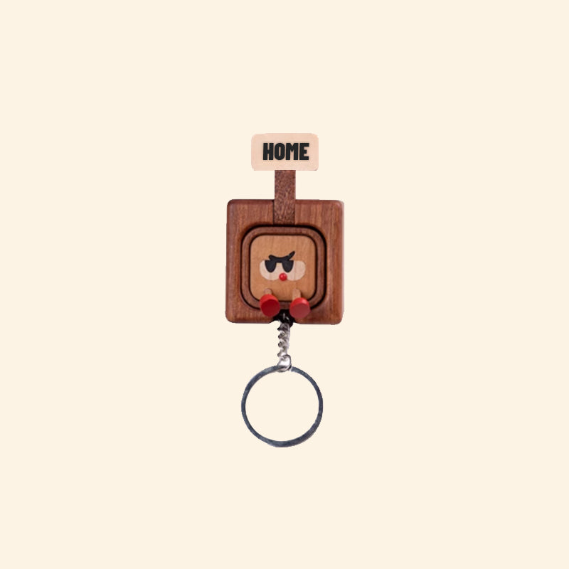 Wooden Creative Package Magnetic Keychain