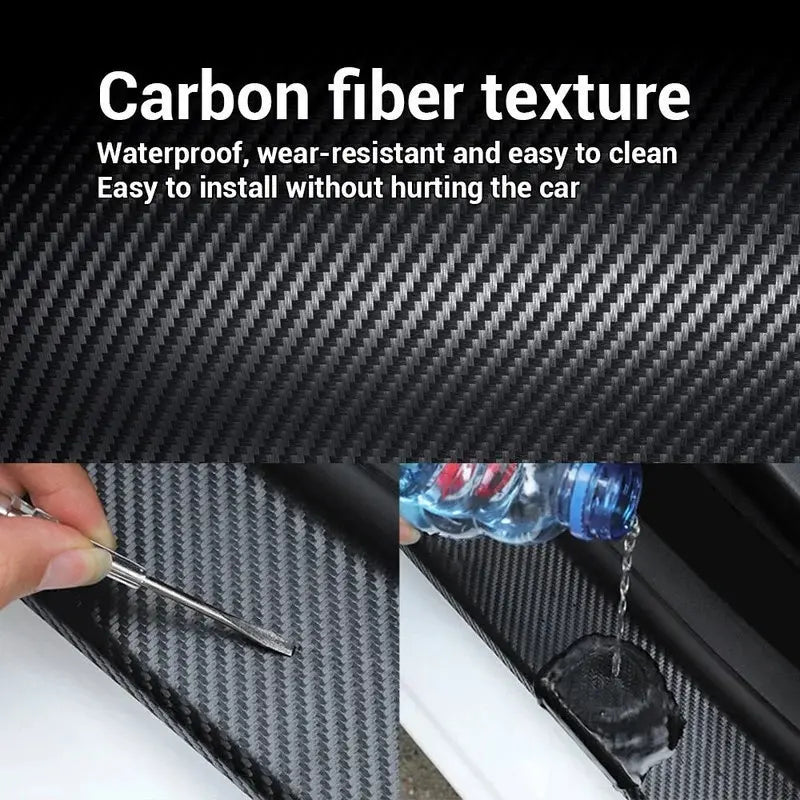 Protective film for car doors – scratch- and impact-resistant 3D carbon fiber vinyl film, self-adhesive backing