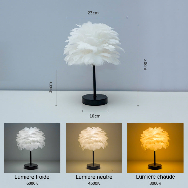 Nordic-Style Decorative "Plume" Table Lamp for the Bedroom