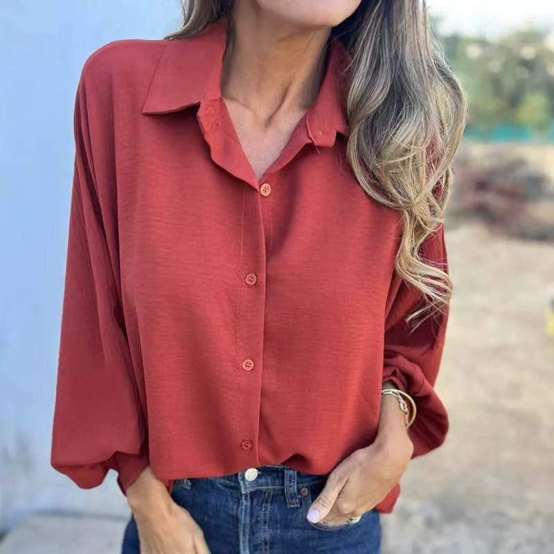 🥰New discounted price🥰Women's elegant solid color buttoned shirt