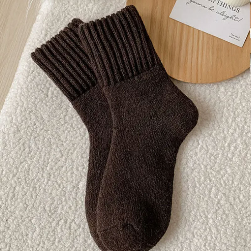 🧦5 pairs of women's wool socks - warm, medium-high socks