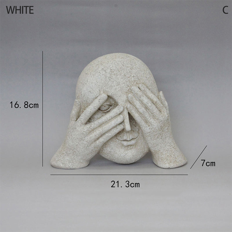 🗿 "Three Nos" Human-Face Home Decor Ornament