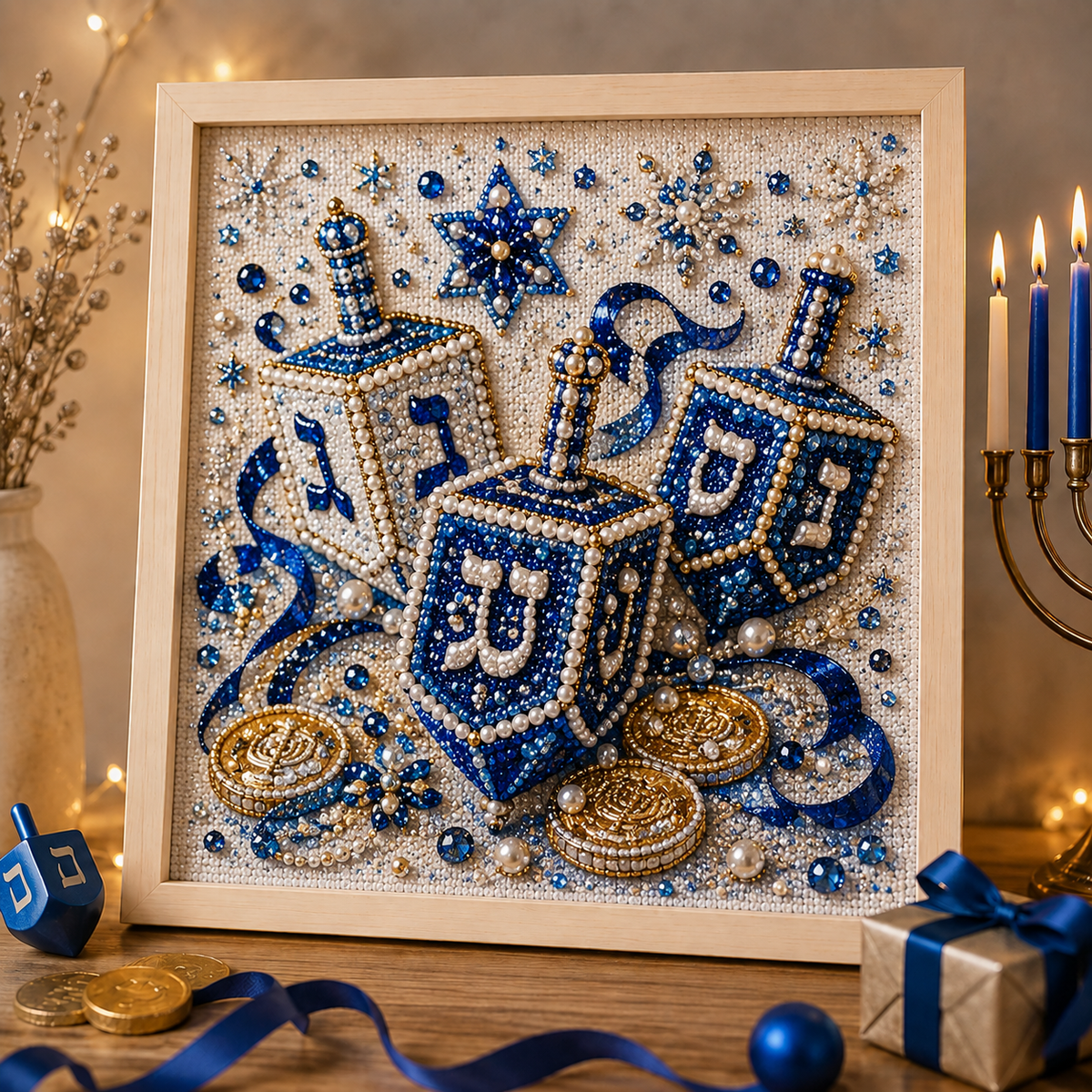 🕎✨ Hanukkah Pearl Art DIY Kit — create something beautiful together, one pearl at a time