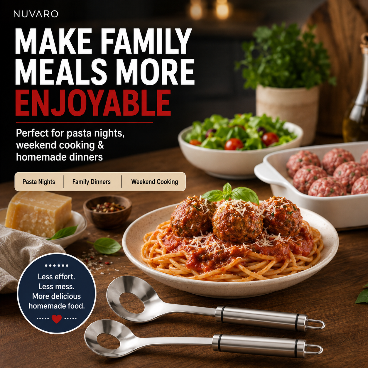 🍝🥄Stainless Steel Meatball Spoon – Make perfect meatballs without getting your hands dirty