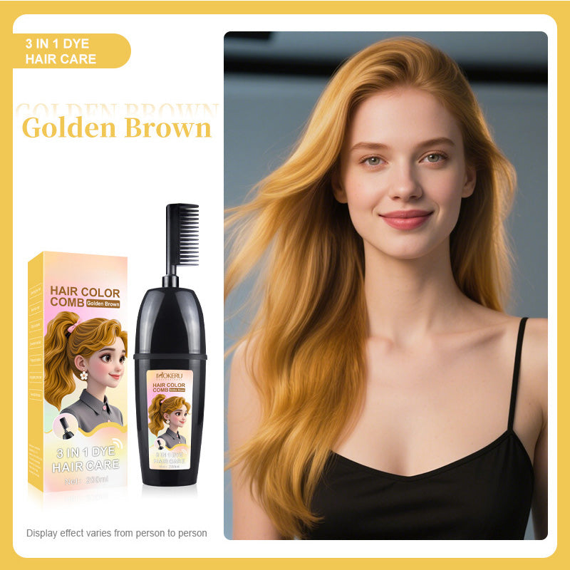 🧴3-in-1 hair dye comb | Easy at-home hair coloring with a built-in brush