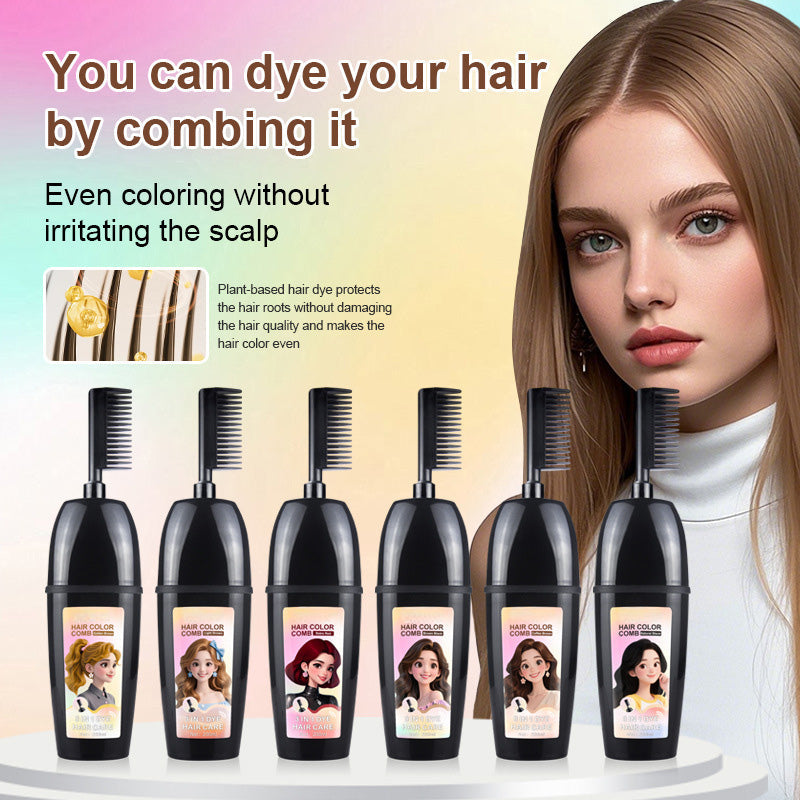 🧴3-in-1 hair dye comb | Easy at-home hair coloring with a built-in brush