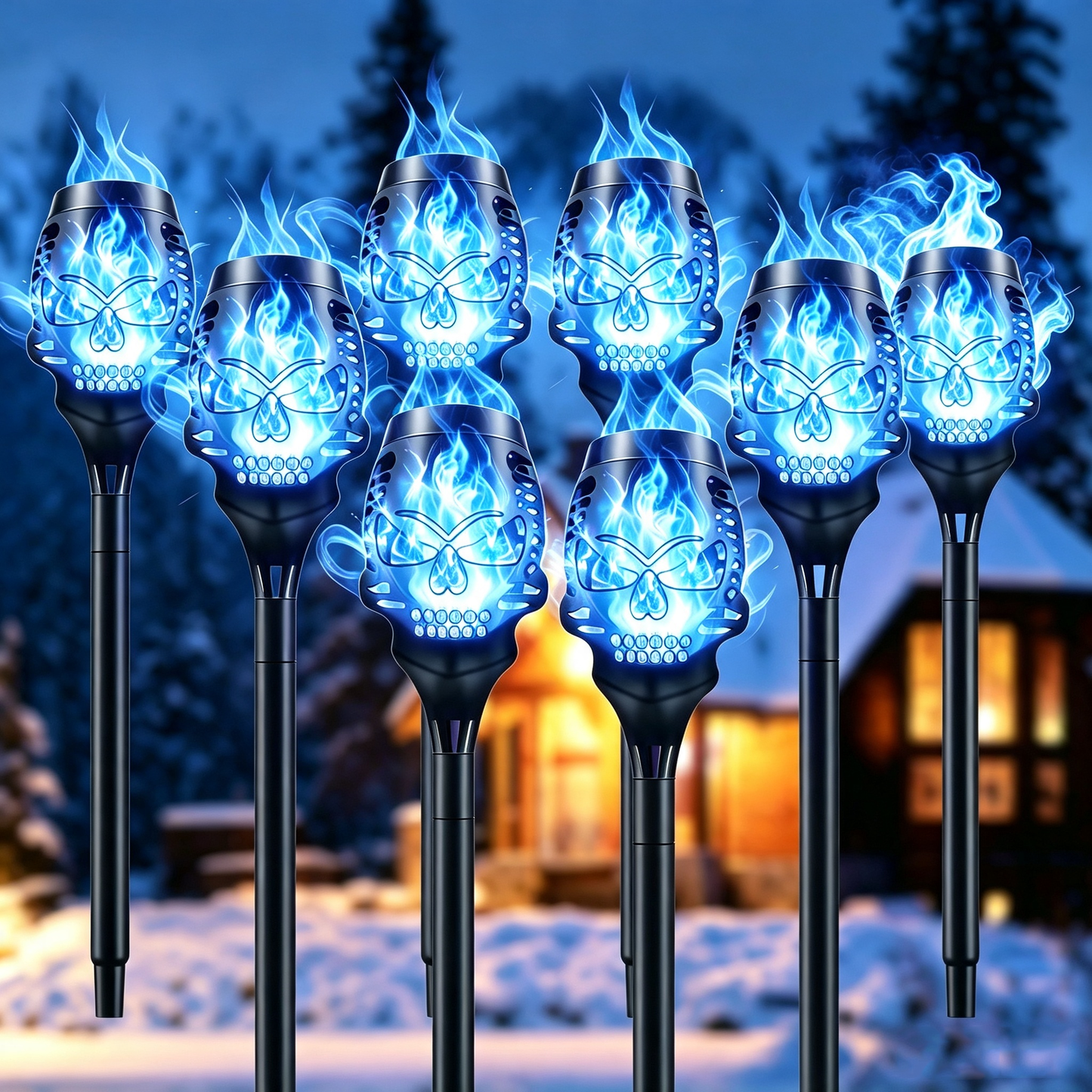 🔥Halloween Early Bird Discount: 50% OFF🔥Halloween Solar-Powered Skull Flame Lights💀