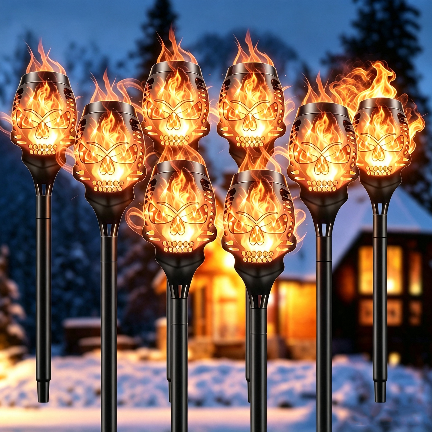 🔥Halloween Early Bird Discount: 50% OFF🔥Halloween Solar-Powered Skull Flame Lights💀