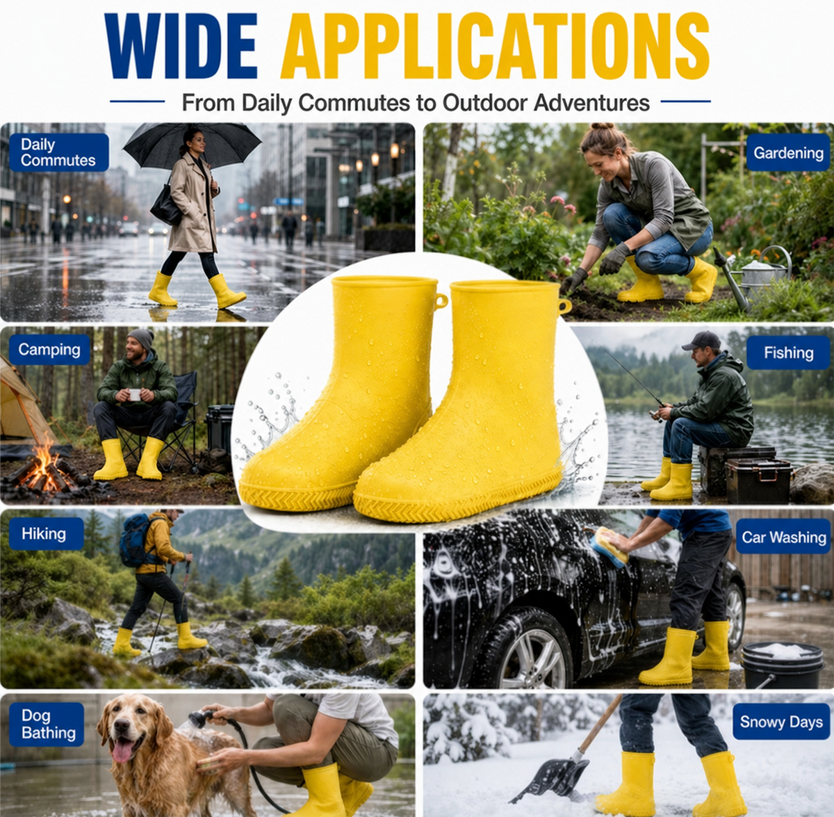 No More Wet Sneakers! Heavy-Duty Rain Boots — Non-Slip & Foldable to Fit in Your Bag 🌧️
