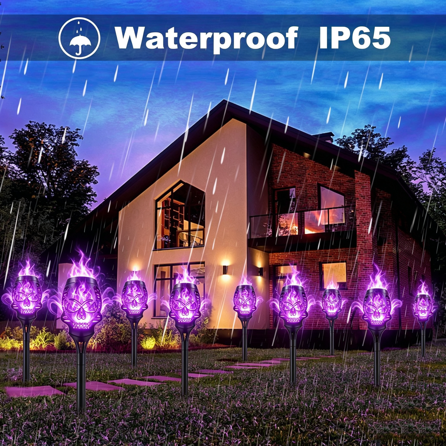 🔥Halloween Early Bird Discount: 50% OFF🔥Halloween Solar-Powered Skull Flame Lights💀