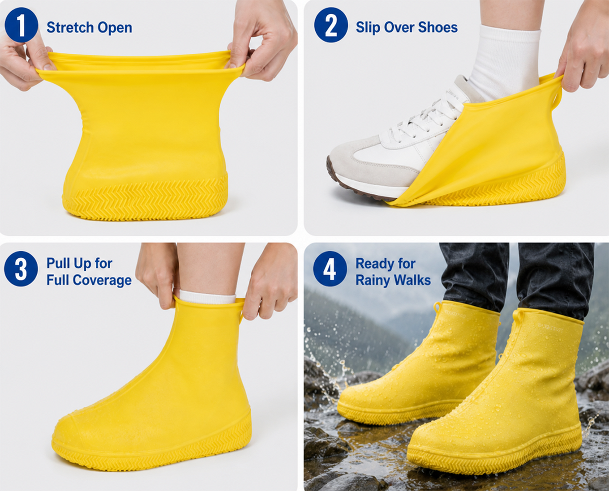 No More Wet Sneakers! Heavy-Duty Rain Boots — Non-Slip & Foldable to Fit in Your Bag 🌧️