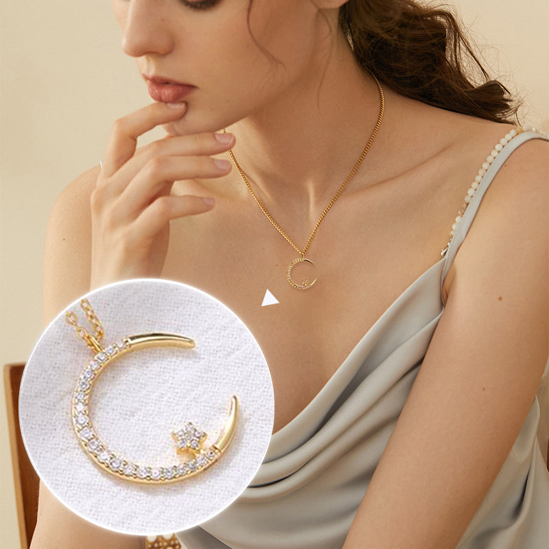 🎁 BUY 1 GET 1 FREE! 🌙✨ Bright Night: Moon Star Necklace – Glow-in-the-Dark Elegance with Celestial Charm 💫🌌