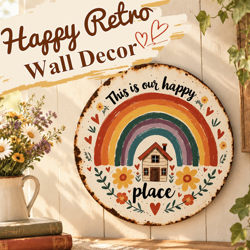 Happy Little World Vintage Wall Sign