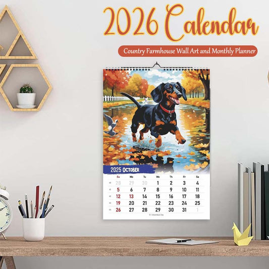 2026 Calendar – Country Farmhouse Wall Art and Monthly Planner 📅