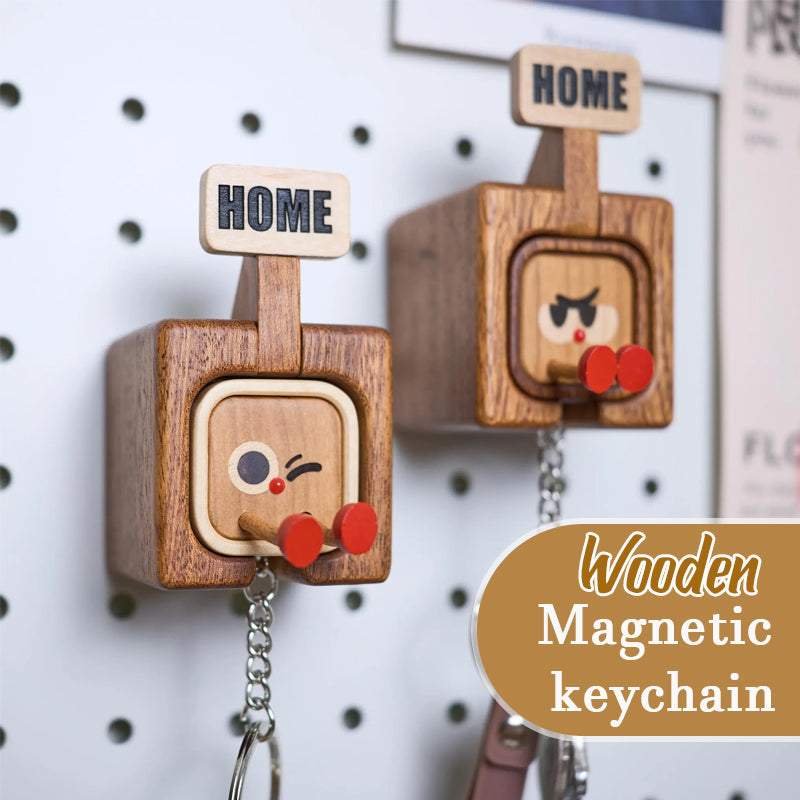Wooden Creative Package Magnetic Keychain