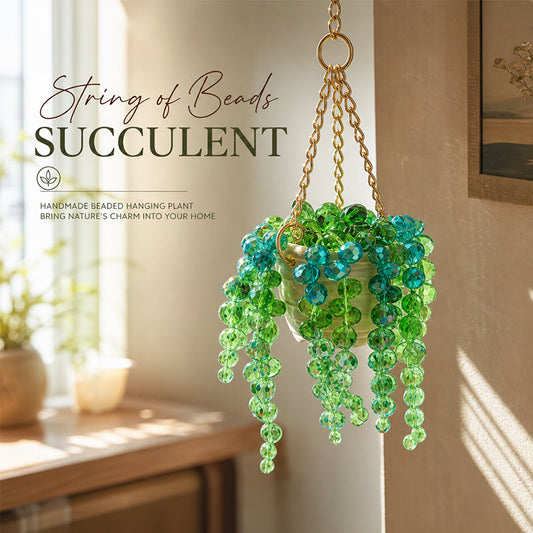 Sun-Kissed Beaded Succulent Car Charm