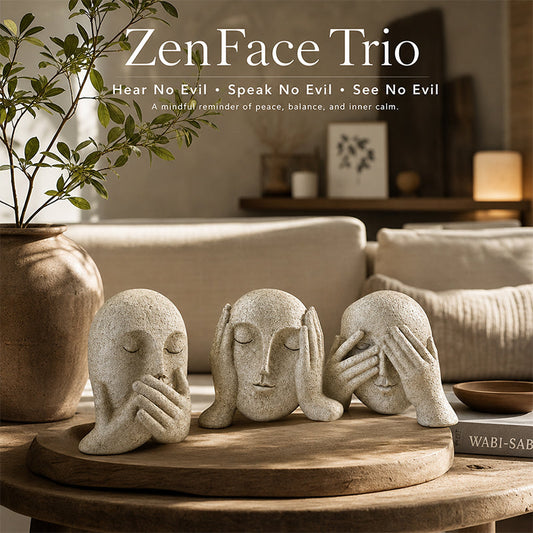 🗿 "Three Nos" Human-Face Home Decor Ornament