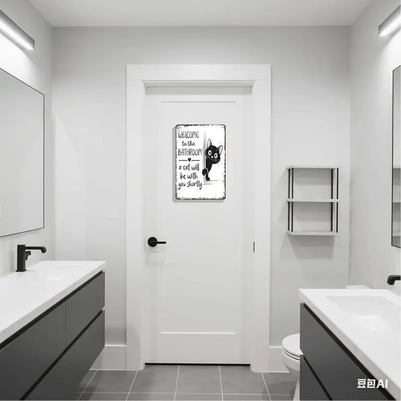 🔥Last day 49% discount – Vintage black and white cat wall art