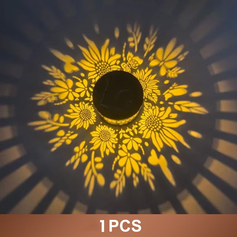 🌞✨ Solar-powered mandala projector lamp