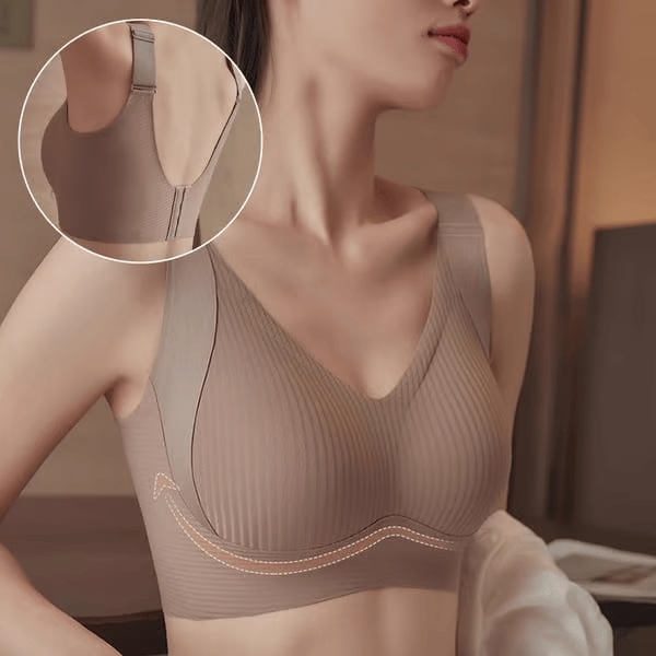 🎁Ribbed push-up bra with adjustable underwires for women