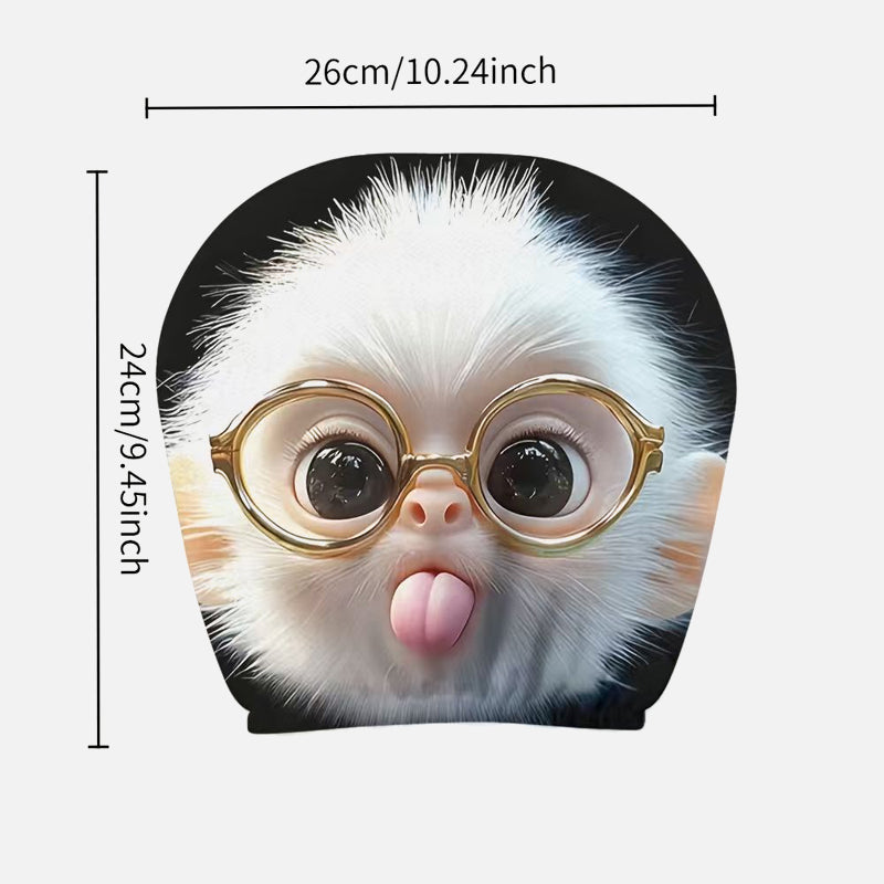 Funny Face Printed Headrest Cover – Car Interior Accessory