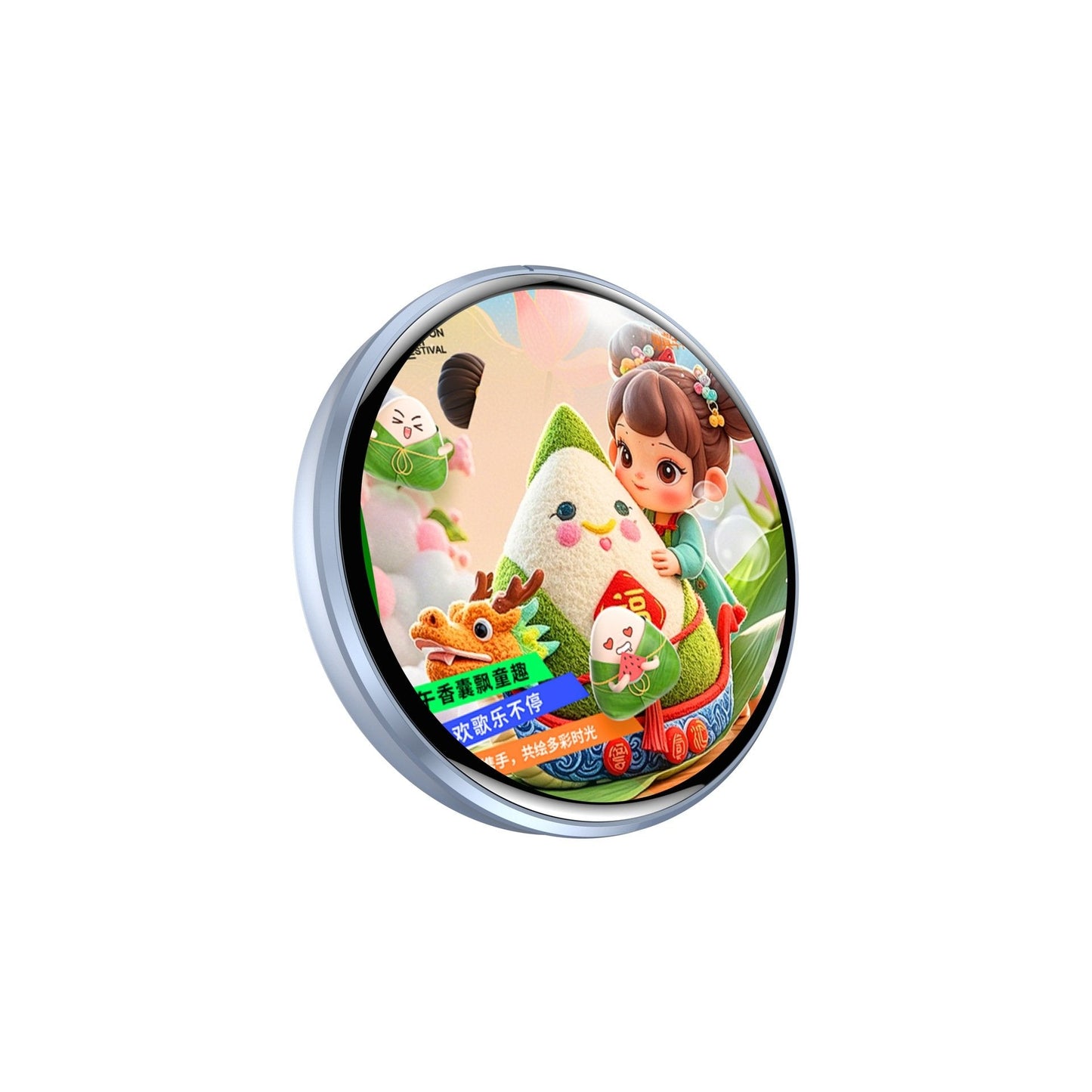 📱 Pixel Touch Digital Badge Screen – 📸 500mAh Lightweight Photo/Video/GIF Pin