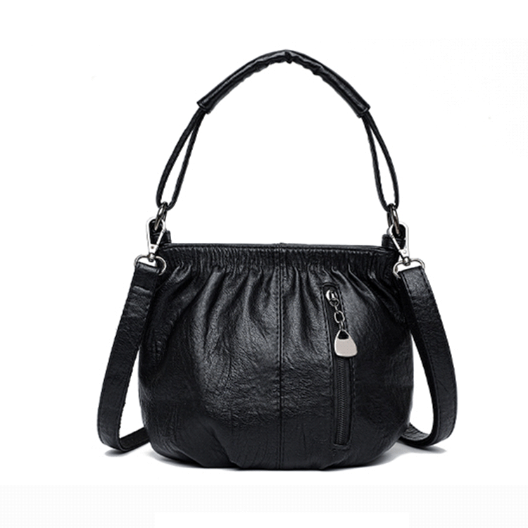 Wrinkled Design Soft Leather Bag 👜✨