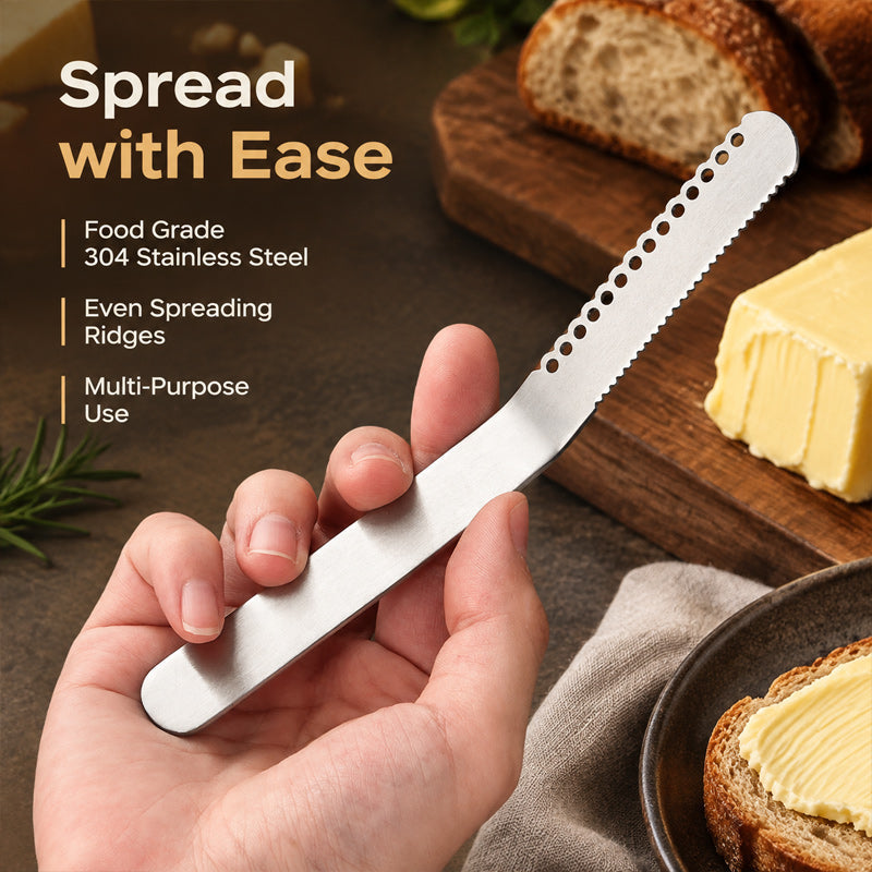 🧈🍽️Multi-Function Butter & Cheese Spreader — Curl Edge, Serrated Side & 3 Finishes