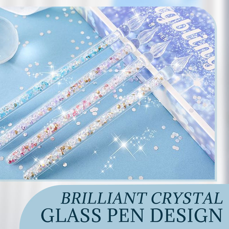 Glass pen with shimmering ink set