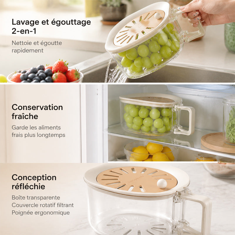 2-in-1 Multifunctional Telescopic Drainage Basket for Fruits and Vegetables