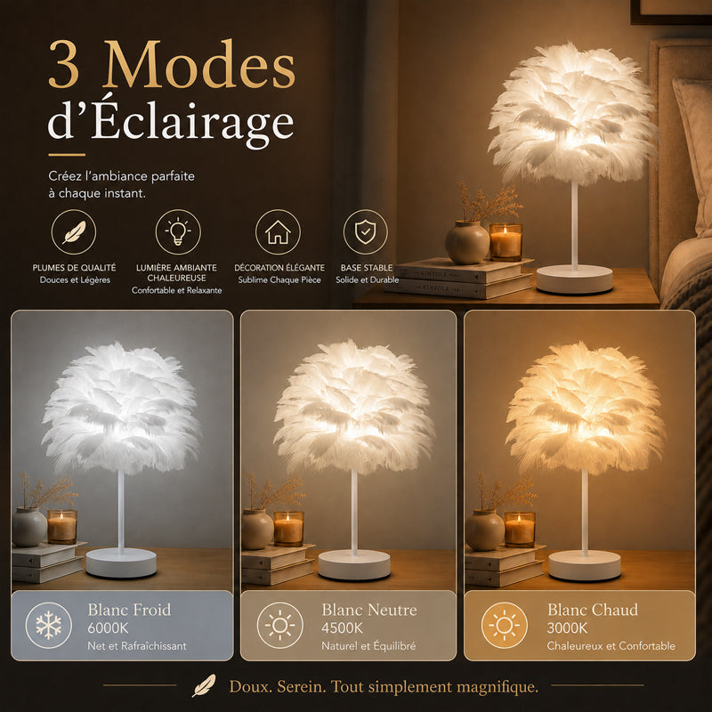 Nordic-Style Decorative "Plume" Table Lamp for the Bedroom