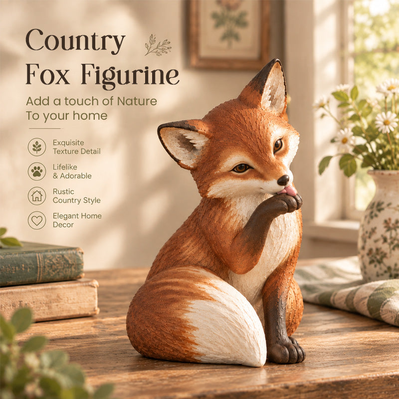 Rustic Red Fox Figurine