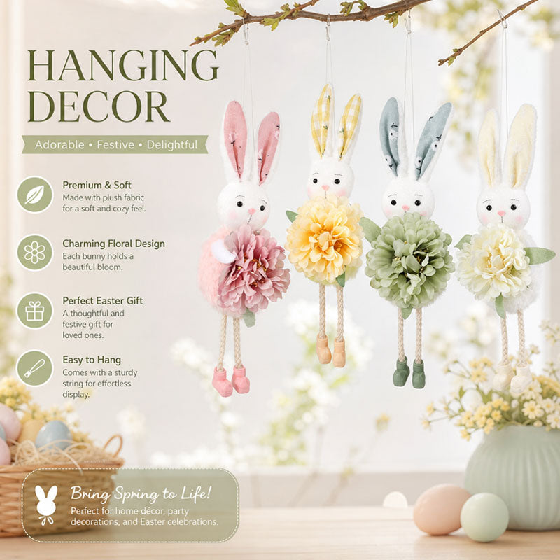 Easter Bunny Doll Flower Pendant – Festive Party Gift Decor