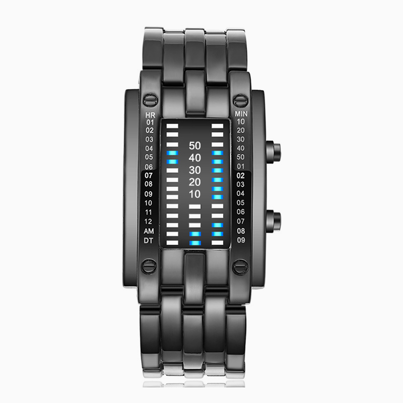 LED Dual-Line Binary Personalized Cool Electronic Watch