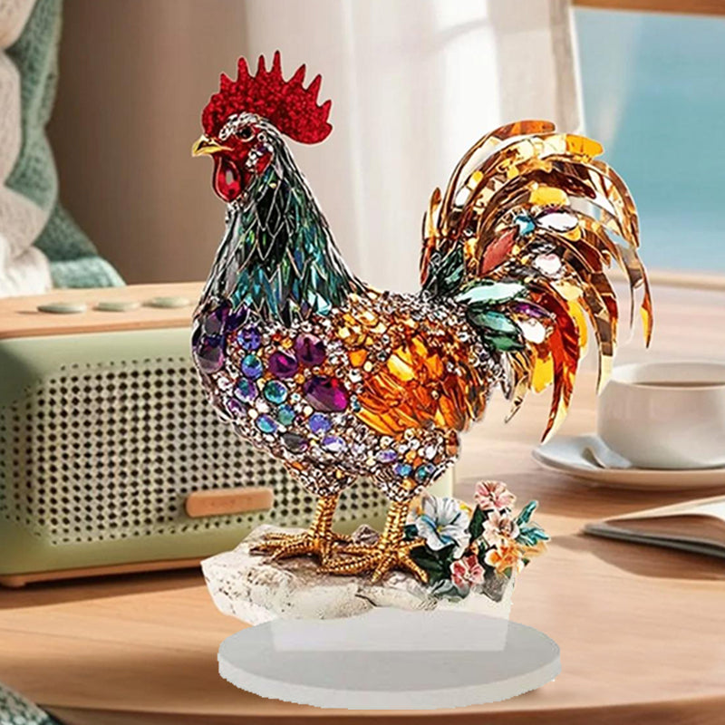 Colorful Lucky Rooster Figurine